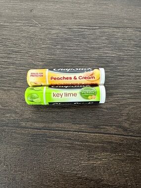 Chapstick Lip Balm Duo- Peaches & Cream and Key Lime